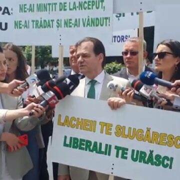 Ludovic Orban, însoțit De Circa 15 Susținători, Protestează La Poarta Palatului Cotroceni în Timpul Consultărilor