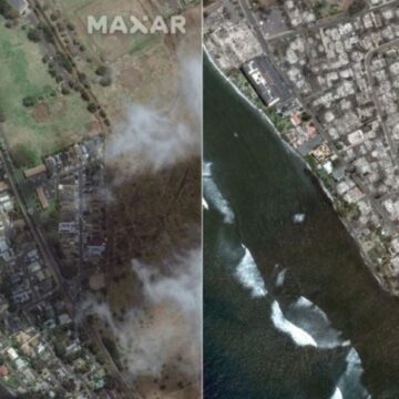 Înainte și După Dezastru. Imagini Din Satelit Cu Urmările Incendiilor Din Hawaii, în Care 80 De Oameni Au Murit