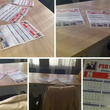 afise-electorale-psd-olt-licee.jpg Un Lider PNL Acuză PSD Că Face Propagandă Politică în Licee Din Olt. Calendare Cu Sigla Partidului și Poza Primarului Ion Doldurea