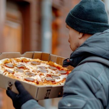 Gest uimitor pentru un tânăr care a livrat pizza pe jos în zăpadă