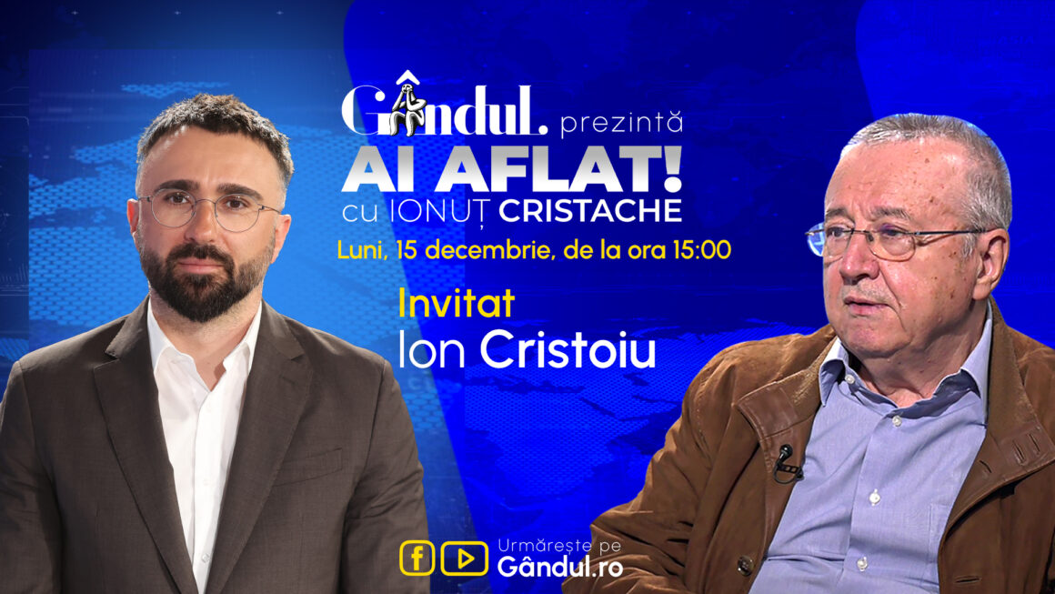 lasconi-banner-cristachex.jpg „Ai Aflat! cu Ionuț Cristache” începe luni, 15 decembrie, de la ora 15.00, live pe Gândul. Invitat: Ion Cristoiu