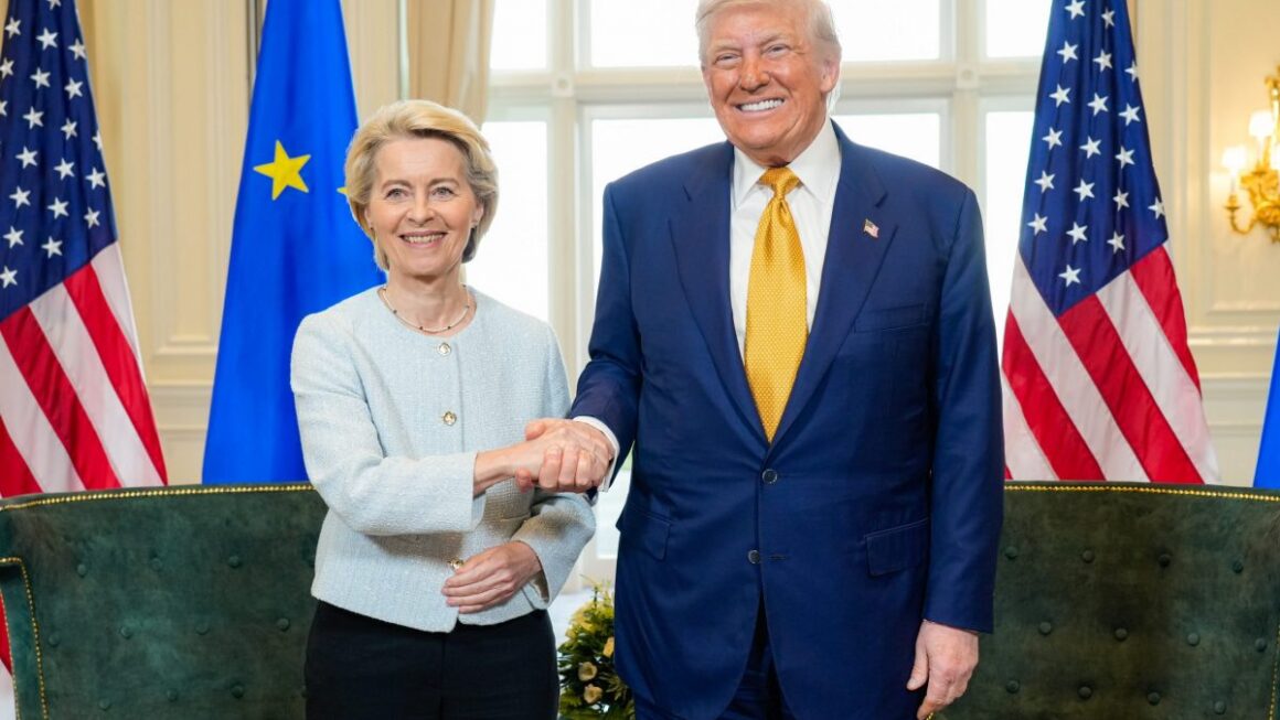 ursula-trump-1200x675.jpg La un an de la acordul Trump–UE, armistițiul comercial rămâne fragil